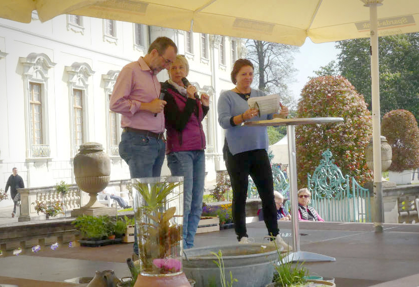 Moderation des Bühnenprogramms bei den „Barocken Gartentagen“ mit Direktor Volker Kugel und Organisatorin Silke Müller, Blühendes Barock Ludwigsburg, Mai 2019
